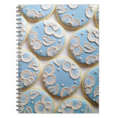 Blauwe penseel Embroided Cookies Notitieboek (Voorkant)