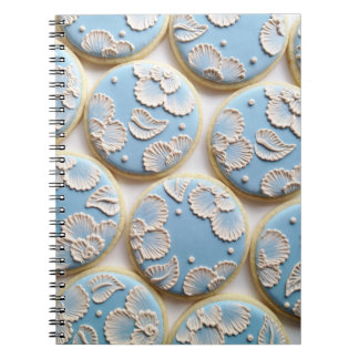 Blauwe penseel Embroided Cookies Notitieboek