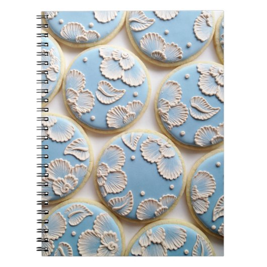 Blauwe penseel Embroided Cookies Notitieboek (Voorkant)