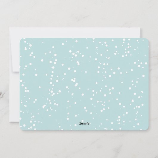 Blauwe penseelfoto met joy-kalligrafie kerstfoto feestdagenkaart (Achterkant)