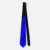 Blauwe penseellijn Modern zwarte achtergrond Stropdas (Voorkant)