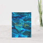 Blauwe penseelstreken Abstract Bedankkaart (Voorkant)