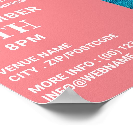 Blauwe penseelstreken, artistieke tentoonstelling  poster (Hoek)