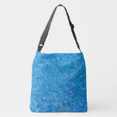 Blauwe penseelstreken crossbody tas (Achterkant)