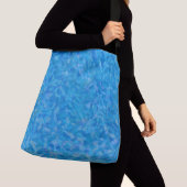 Blauwe penseelstreken crossbody tas (Dichtbij)