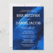 Blauwe penseelstreken Custom Photo BAR BAT MITZVAH Kaart (Voorkant)