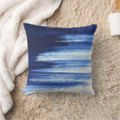 Blauwe Penseelstreken Kunst Kussen (Deken)