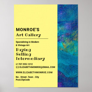 Blauwe penseelstreken, Kunsthandelaar, Galerij Adv Poster