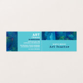 Blauwe penseelstreken, kunstleraar, gedetailleerd visitekaartje (Buitenkant ongevouwen)