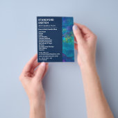 Blauwe penseelstreken, kunstvoorraad flyer (Hand)