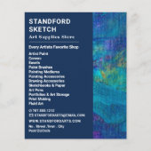 Blauwe penseelstreken, kunstvoorraad flyer (Voorkant)