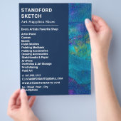Blauwe penseelstreken, kunstvoorraad flyer (Hand)