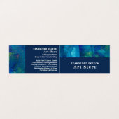 Blauwe penseelstreken, kunstvoorraad, gedetailleer visitekaartje (Buitenkant ongevouwen)