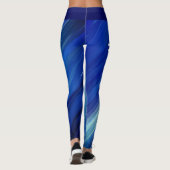 Blauwe penseelstreken met witte naam leggings (Achterkant)