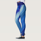 Blauwe penseelstreken met witte naam leggings (Links)