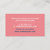 Blauwe penseelstreken, professionele kunstenaar visitekaartje (Achterkant)