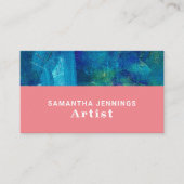 Blauwe penseelstreken, professionele kunstenaar visitekaartje (Voorkant)