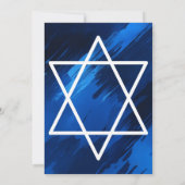 Blauwe penseelstreken Sterren Custom BAR BAT MITZV Kaart (Achterkant)