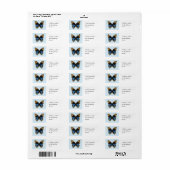 Blauwe Penseelvlinder Etiket (Full Sheet)