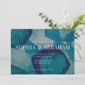 Blauwe Pentagons Waterverf Kaart (Staand voorkant)