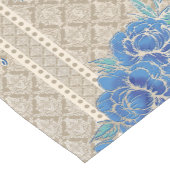 BLAUWE PEONIES EN DAMASK ~ Table Runner Korte Tafelloper (Hoek)