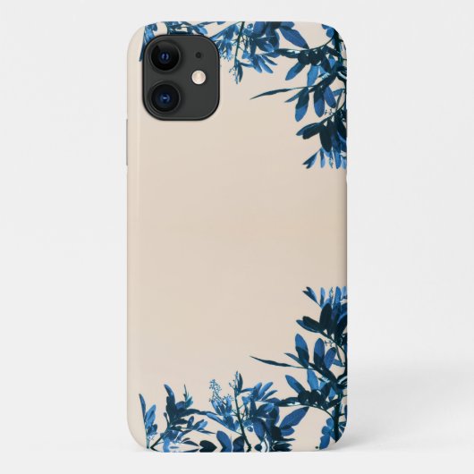 Blauwe Peperboom Bladeren iPhone 11 Hoesje (Achterkant)