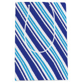 Blauwe Pepermunt Streep Medium Cadeauzakje (Voorkant)