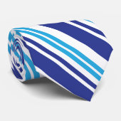 Blauwe pepermuntenstreep stropdas (Opgerold)