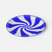 Blauwe peppermint Swirls Paper-Borden Papieren Bordje (Gekanteld)