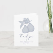 Blauwe Perfect Pear Bruiloft Thank You Kaart (Voorkant)