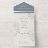  blauwe periwinkle bruilding all in one uitnodiging (Binnen)