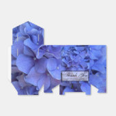 Blauwe periwinkle elegante bloemige hortensia's bedankdoosjes (Uitgevouwen)