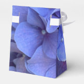 Blauwe periwinkle elegante bloemige hortensia's bedankdoosjes (Achterkant)