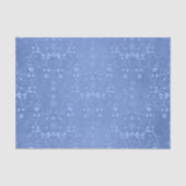 Blauwe Periwinkle Fancy Bloemen Damask Style Tissuepapier (Voorkant)