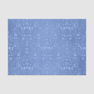 Blauwe Periwinkle Fancy Bloemen Damask Style Tissuepapier