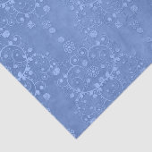 Blauwe Periwinkle Fancy Bloemen Damask Style Tissuepapier (Detail)