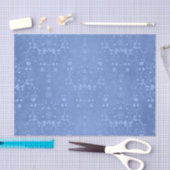 Blauwe Periwinkle Fancy Bloemen Damask Style Tissuepapier (Craft)