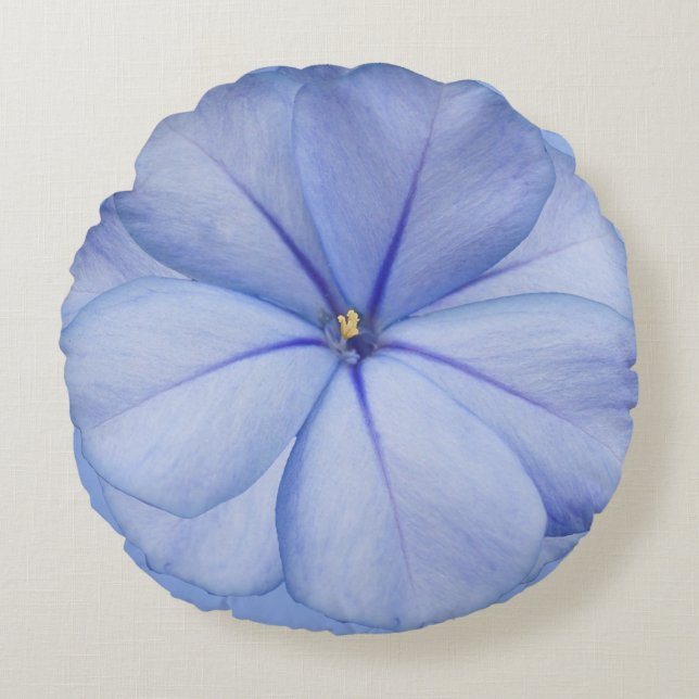 Blauwe periwinkle-ronde loods rond kussen (Voorkant)