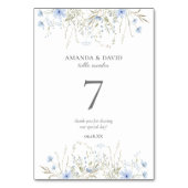 Blauwe Periwinkle Wilde Bloemen Bruiloft Kaart (Achterkant)