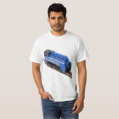 Blauwe persluchtlocomotief t-shirt (Voorkant volledig)