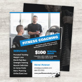 Blauwe Personal Trainer en Fitness Coaching Flyer
