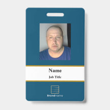 Blauwe personeels-ID-badge
