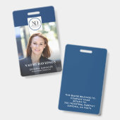 Blauwe Personeelsfoto ID-bedrijfsbadge Badge (Voor- en achterkant)