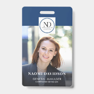 Blauwe Personeelsfoto ID-bedrijfsbadge Badge