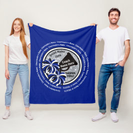 Blauwe persoonlijke cadeaus voor een cheer Coach Fleece Deken