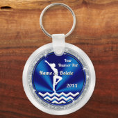 Blauwe persoonlijke gymnastiek cadeaus voor meisje sleutelhanger (Voorkant)
