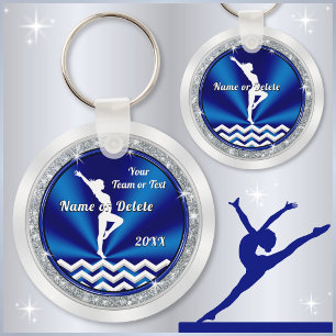 Blauwe persoonlijke gymnastiek cadeaus voor meisje sleutelhanger