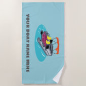 Blauwe persoonlijke keukenhandleiding strandlaken (Voorkant)