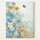 Blauwe, perzik en witte wilde bloemen Waterverf Planner (Achterkant)
