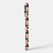 Blauwe, perzik & gouden bloemen Stijlvolle botanis iPhone Hoesje (Linkerkant)